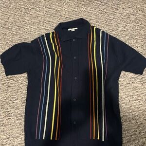 American Eagle Outfitters Men's Multicolor Striped Button Down Shirt